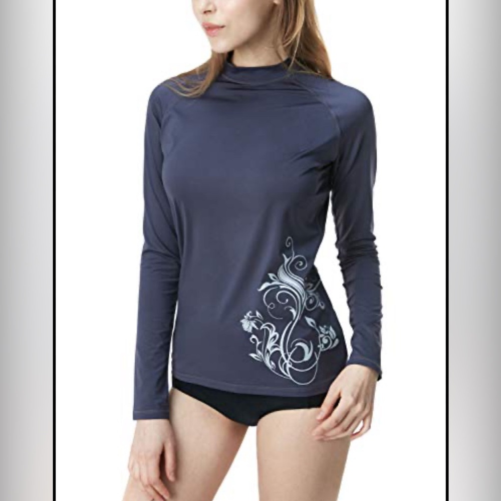 Tesla Long Sleeve Rash guard Swim Shirt Medium